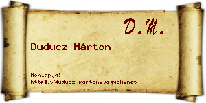 Duducz Márton névjegykártya